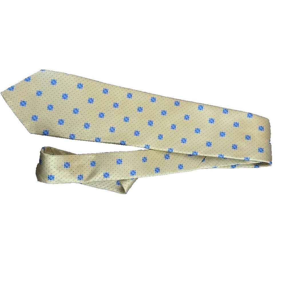 Brooks Brothers Silk Floral Geometric Necktie Men's Yellow